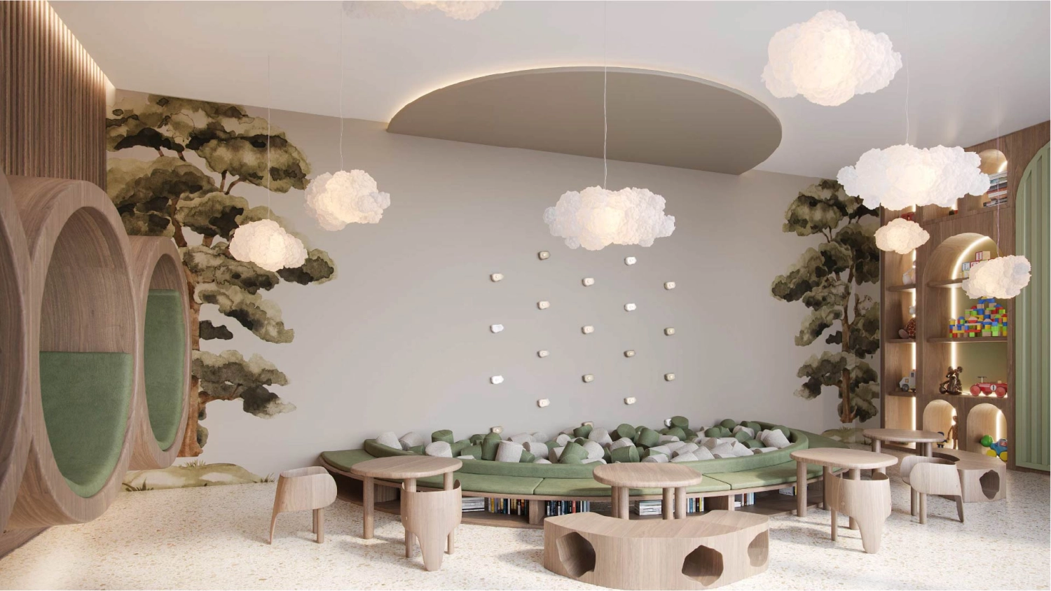 Lounge area with luxury accents and smart home features in Reem Eleven